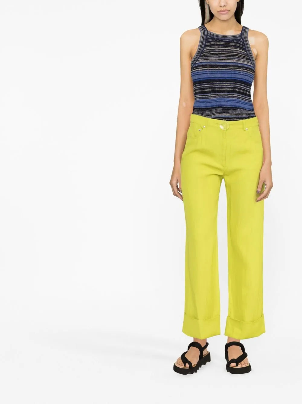 High-Waisted Straight-Leg Trousers