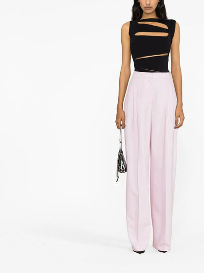 High-Waisted Pleated Trousers