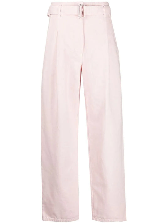 Belted Cotton Gabardine Trousers