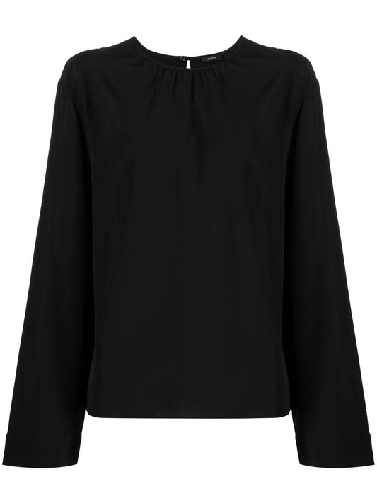 Gathered-Neck Silk Blouse