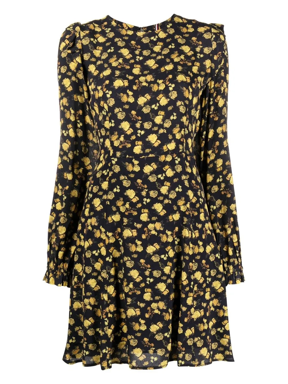 Moss Crepe Rose Short Dress