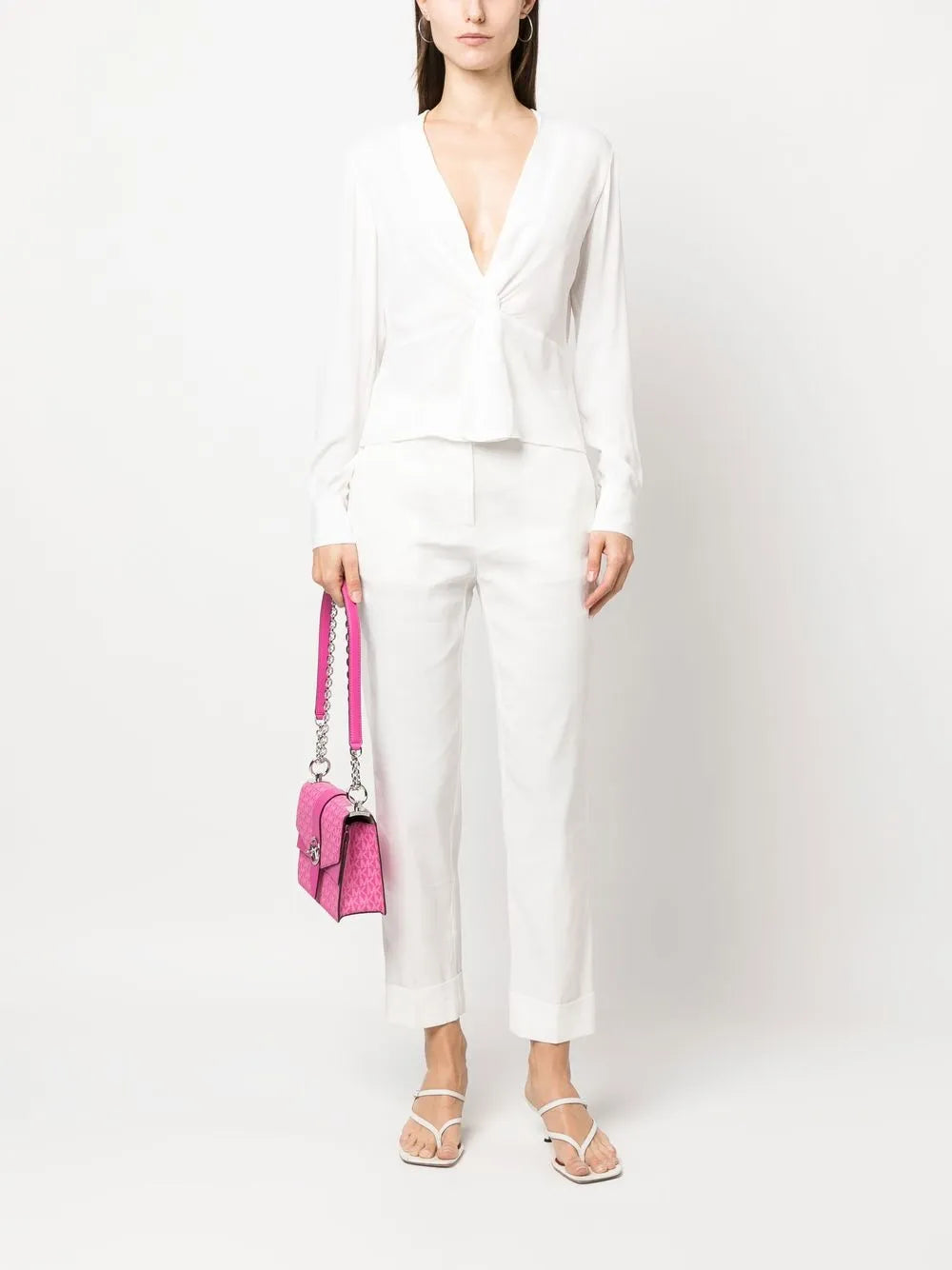 Twisted V-Neck Blouse