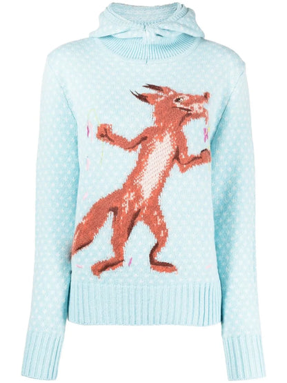 Printed Knit Hoodie