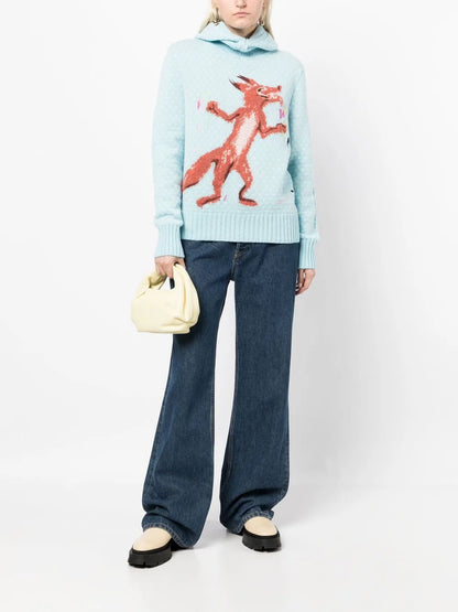 Printed Knit Hoodie