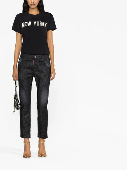Tapered Leg Denim Jeans