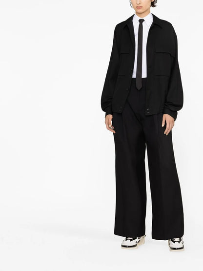 High-Waisted Wide-Leg Trousers