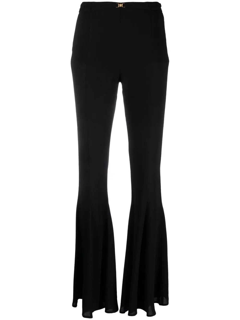 Mid-Rise Flared Trousers