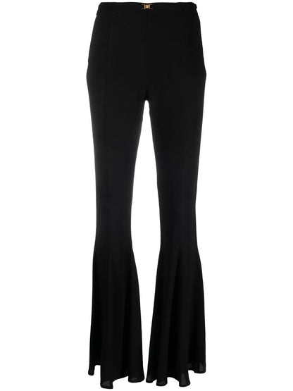 Mid-Rise Flared Trousers