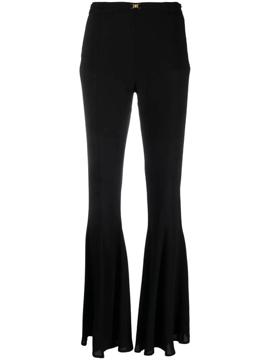 Mid-Rise Flared Trousers
