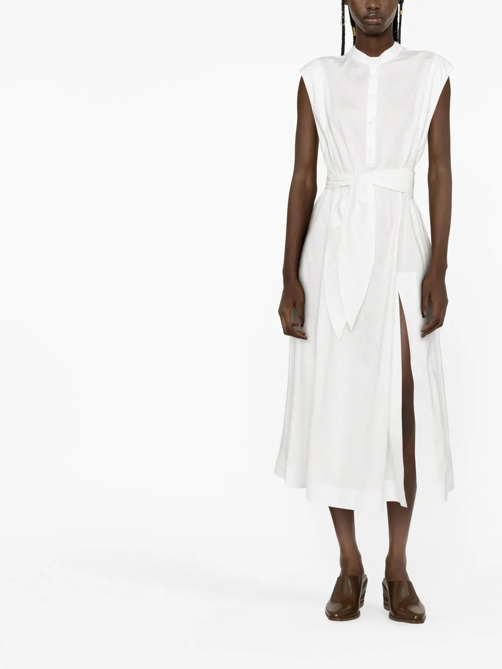 Sleeveless Belted Midi Dress