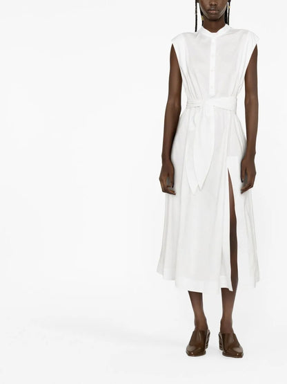Sleeveless Belted Midi Dress