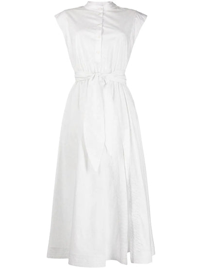 Sleeveless Belted Midi Dress