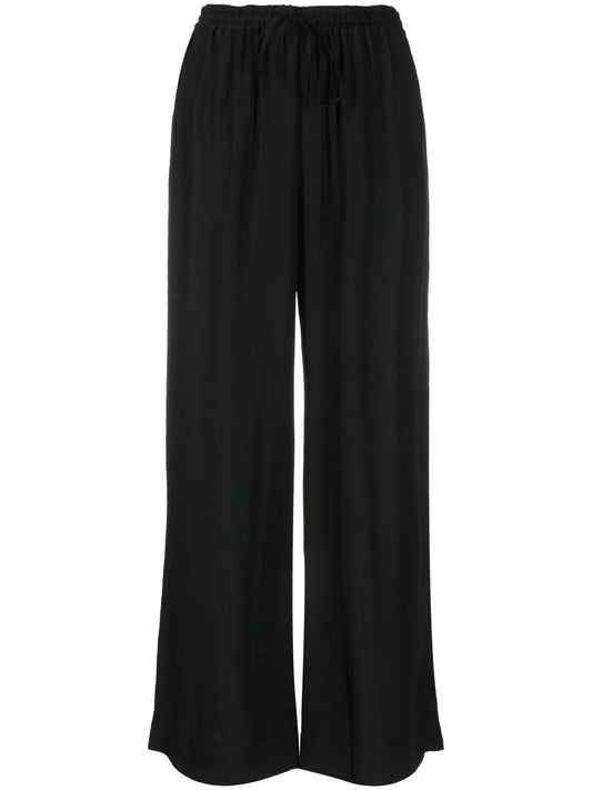 Wide-Leg Drawstring-Waist Trousers