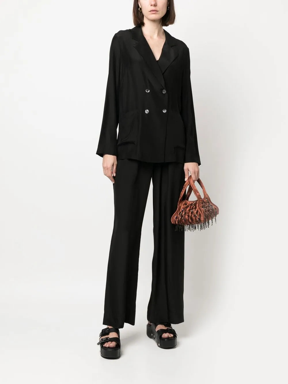 Wide-Leg Drawstring-Waist Trousers