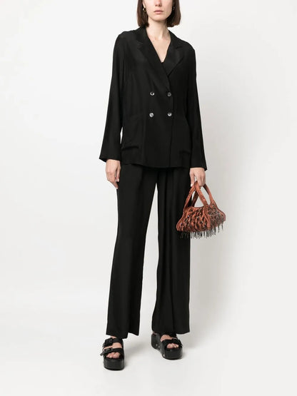 Wide-Leg Drawstring-Waist Trousers