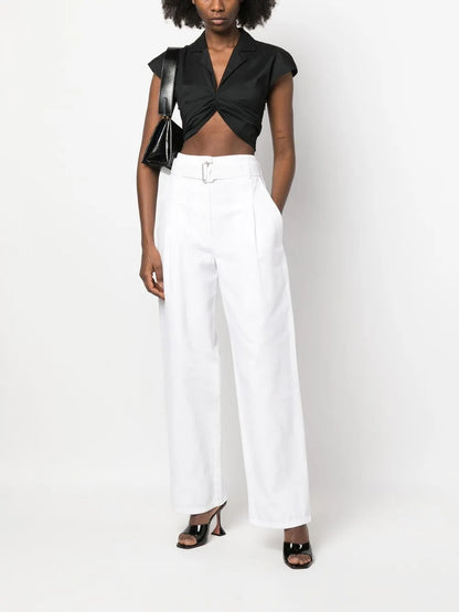 Cropped Taffeta Blouse