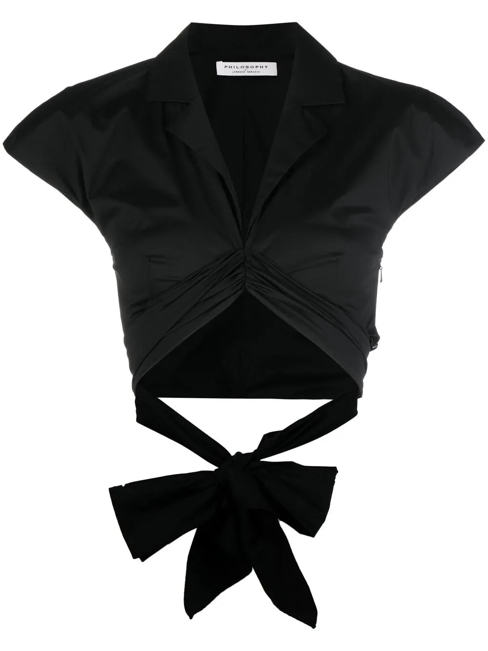 Cropped Taffeta Blouse