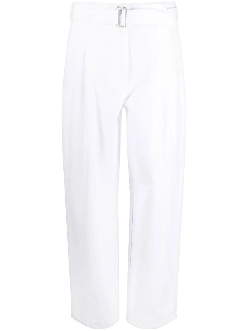 Belted Cotton Gabardine Trousers