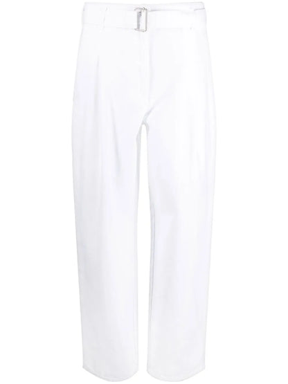 Belted Cotton Gabardine Trousers