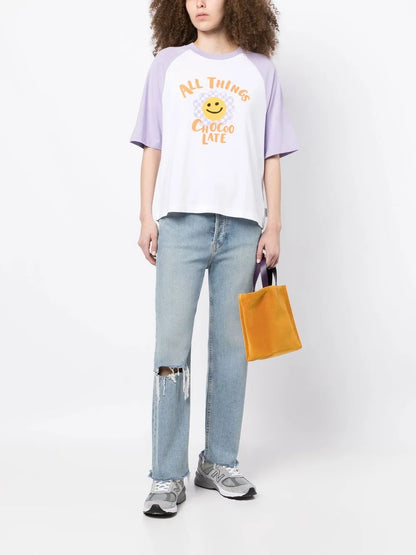 Flower-Print Raglan T-Shirt