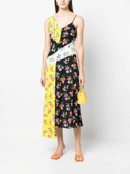 Floral-Print Asymmetric Dress