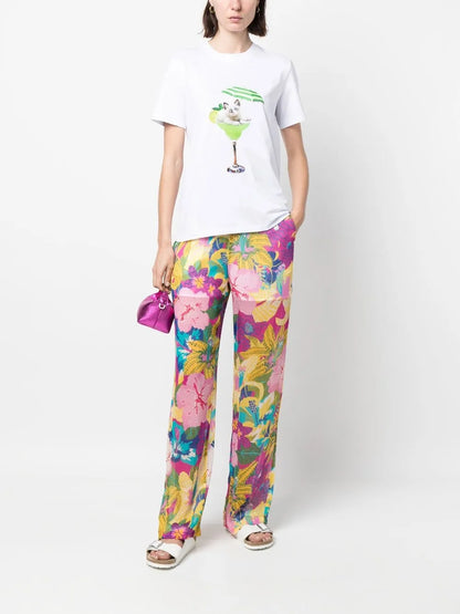 Floral-Print Wide-Leg Trousers