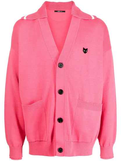 V-Neck Logo-Patch Cardigan