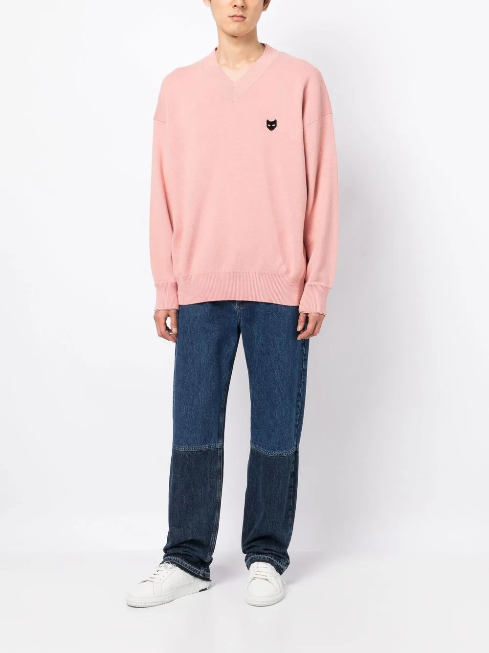 Panther-Patch V-Neck Jumper