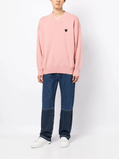 Panther-Patch V-Neck Jumper