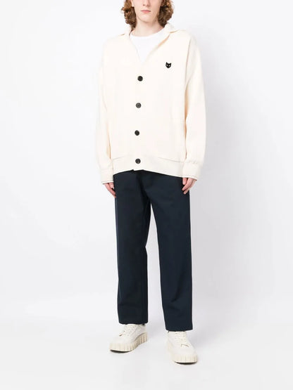 V-Neck Logo-Patch Cardigan
