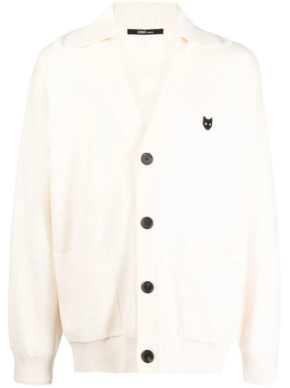 V-Neck Logo-Patch Cardigan