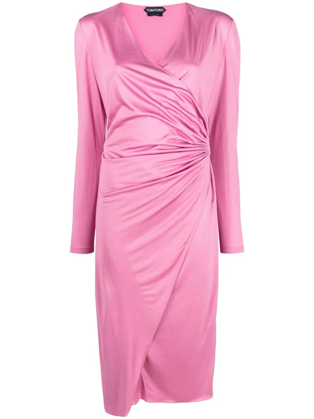 Ruched Wrap Midi Dress