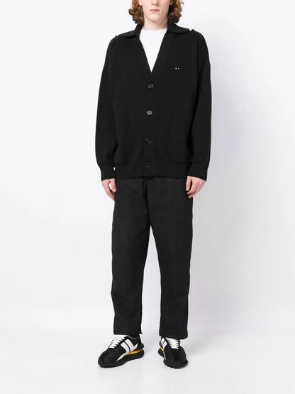 V-Neck Logo-Patch Cardigan