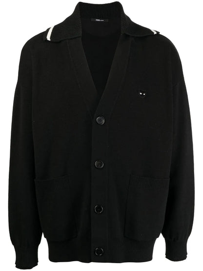 V-Neck Logo-Patch Cardigan