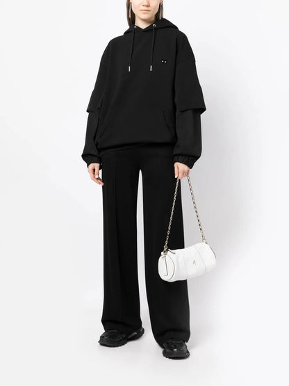 Layered-Effect Logo-Patch Hoodie