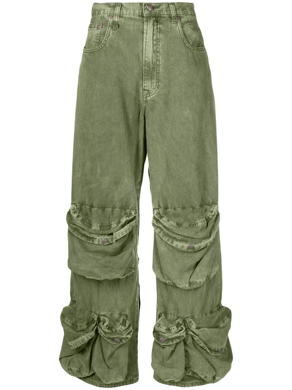 Utility Multi-Pocket Wide-Leg Jeans