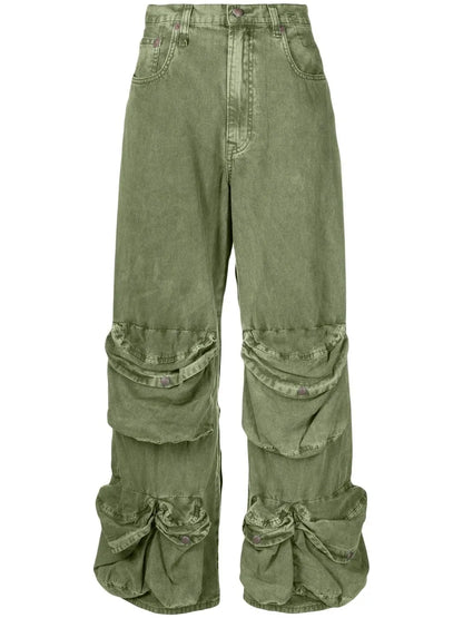 Utility Multi-Pocket Wide-Leg Jeans