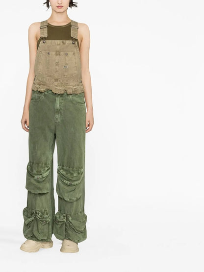 Utility Multi-Pocket Wide-Leg Jeans