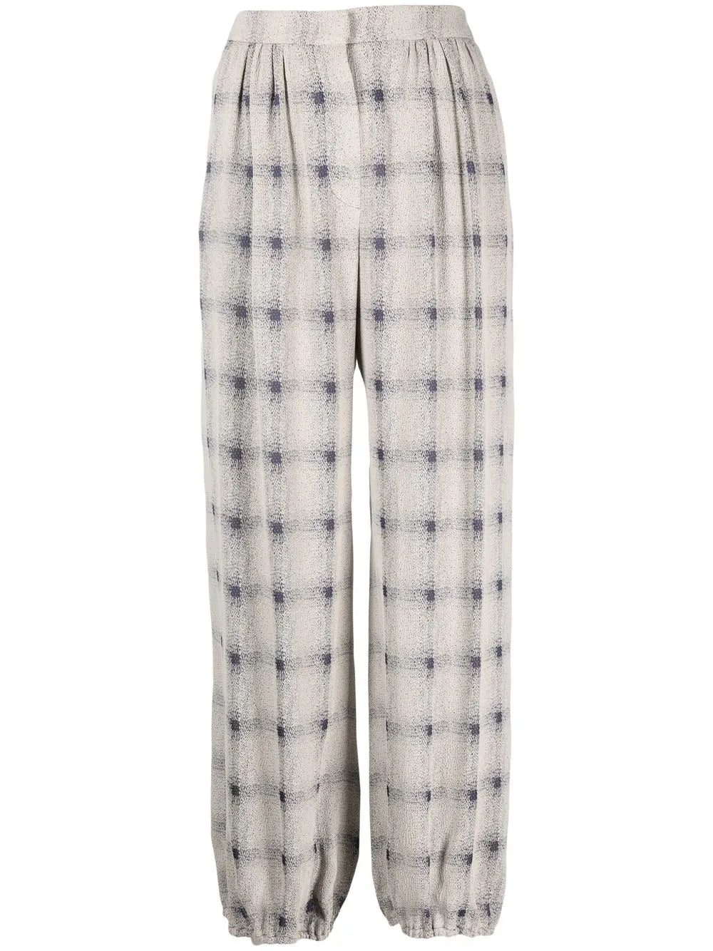 Abstract-Check Print Trousers