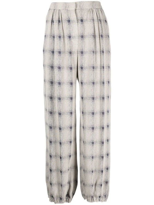 Abstract-Check Print Trousers