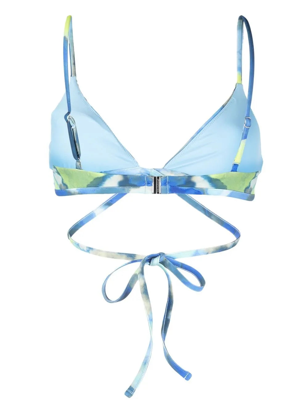 Watercolour-Print Triangle Bikini Top