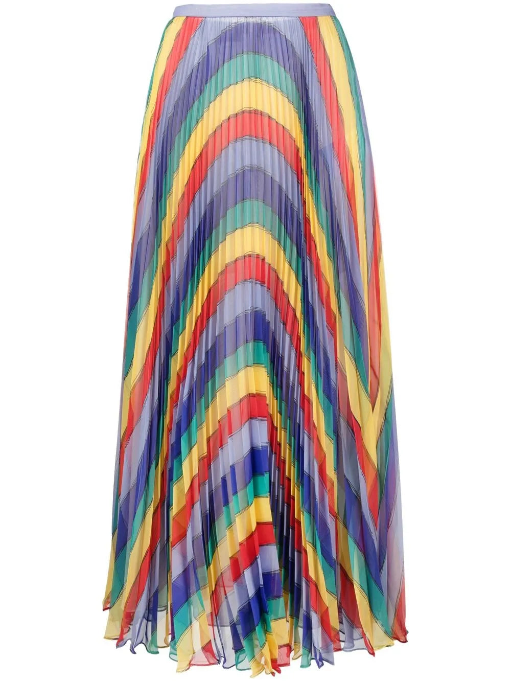 Wave Print Pleated Skirt