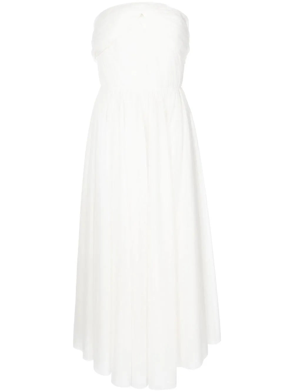 Sheer-Sleeve Pleated Dress