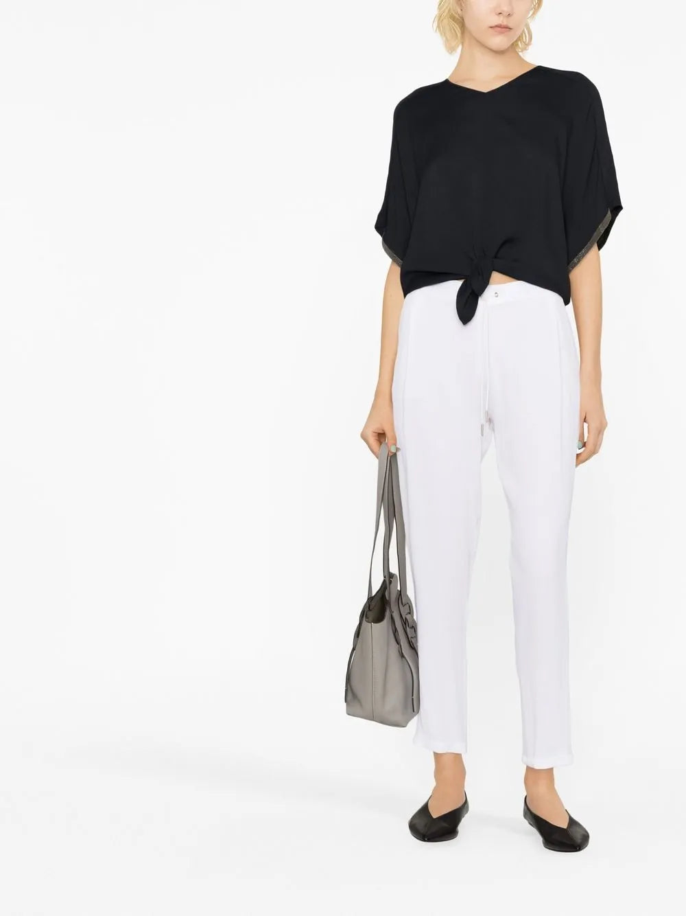 Drawstring Straight-Leg Trousers