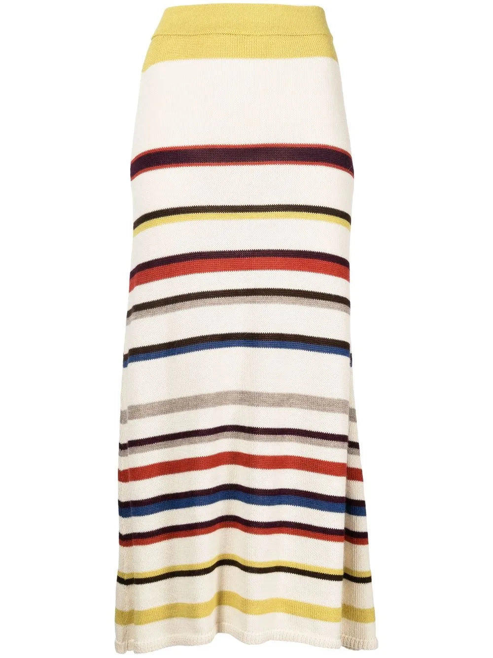 Striped Knit Midi Skirt