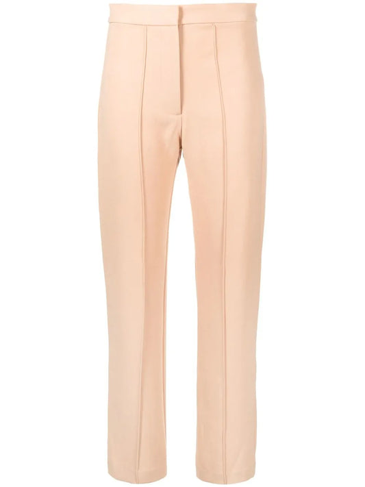 Pleat-Detail Straight-Leg Trousers