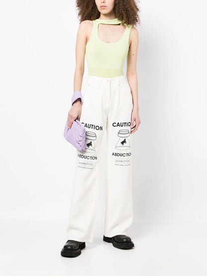 Graphic Straight-Leg Jeans
