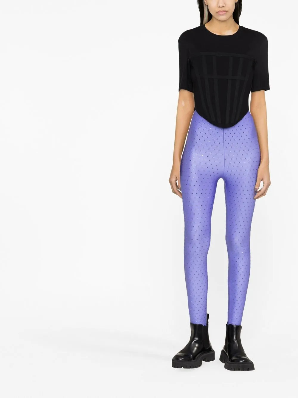 Rhinestone Embellished Leggings