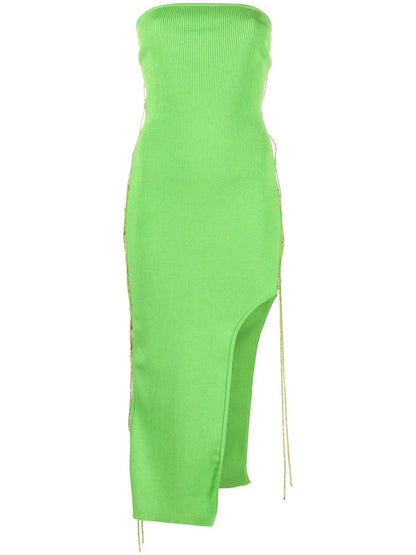 Lace-Up Midi Dress