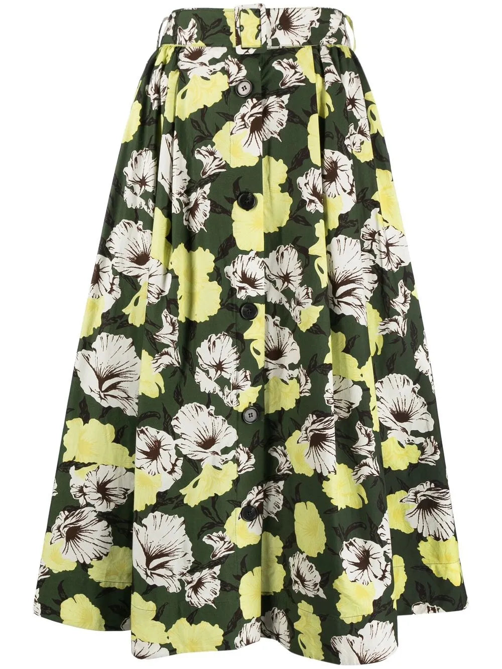 Hibiscus Camouflage-Print Skirt